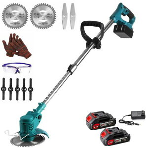 草刈り機充電式草刈機21V電動草刈り機4000mAhバッテリー総容量20000回転/分強1.2kg軽量低騒音3種類の替刃枝切り除草芝生畑雑草植木庭園芸公園多地形安全軽量日本語説明書