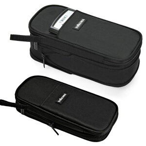 YOKUMAペンケース筆箱大容量おしゃれシンプル小学生大人中学生高校生大学生男の子女の子子供用ふでばこ多機能(ブラック)