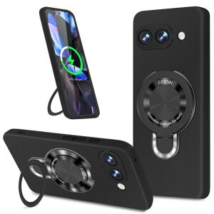 GooglePixel9aケースtpuMagSafe対応リング付きピクセル9Aカバー多機能スタンドリングマグネット搭載縦横両対応米軍MIL規格耐衝撃傷防止軽量柔軟薄型携帯便利指紋なし黄変なしつや消し手触り…