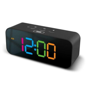 kxptso多機能デジタルインテリジェント目覚まし時計I4-寝坊用ダブル目覚まし時計・録音・充電可能音声制御音楽接続寝室・ベッドサイド・オフィス・旅行用ホワイト15.5x6.3x4.9cmブラック15.5…