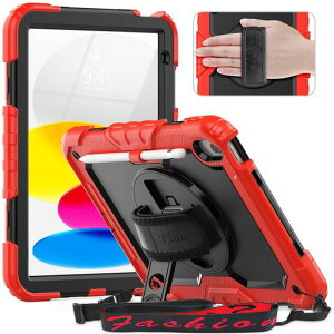 TimecityiPad11世代/10世代ケース(A16、2025新モデル)耐衝撃360回転スタンド保護フィルムペン収納ハンドストラップ&ショルダーストラップ付き傷防止頑丈子ども多機能仕事工事現場2025/2022