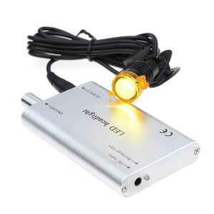 TopSellerライトランプクリップ式ライト3W精度高い双眼ルーペメガネ専用サージカルルーペ用充電式クリップクランプフィルター付き装着便利収納ケース付き(銀)