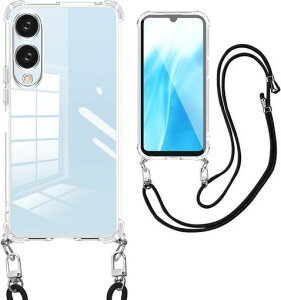 ArrowsWe2F-52Eケースクリアショルダーarrowswe2ケース耐衝撃ArrowsWe2スマホケース透明TPUArrowsWe2FCG02対応カバー斜めがけ織りストラップ付きスマートフォンネック