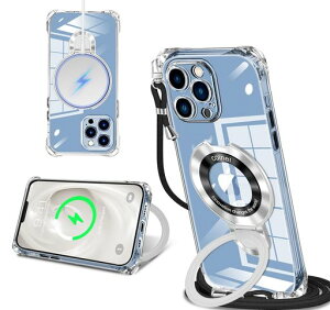 iPhone 13 Pro Max �p �P�[�X �N���A MagSafe�Ή� �����O�t�� �l�b�N �V�����_�[ �A�C�t�H��13�v���}�b�N�X ��|���P�[�X ���� ���|�� �΂߂��� �؍� ���� ��|�� �J�o�[ �ی^�X�^���h�t�� �}�O�c