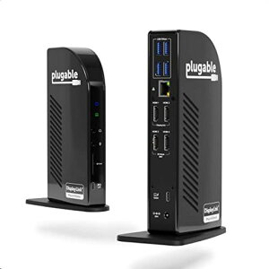 Plugable 14-in-1 USB-C �h�b�L���O�X�e�[�V���� HDMI 4�䃂�j�^�[�Ή� 100W �[�d - Windows �p Thunderbolt 3 /4 �Ή�(USB-C x1�AUSB 3.0 x1�A�C�[�T�l�b�g�ASD