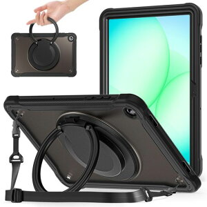 GOOVEN2025GalaxyTabA11+/A11Plus11�C���`�p�̃P�[�X���|���n���h���t���ˊO�p360�x��]�������O���u���c�u���X�^���h�@�\�^�u���b�g�J�o�[�ϏՌ��L�b�Y���V�����_�[�x���g�}�b�g��
