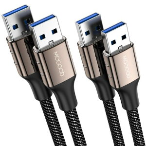MOGOOD USB �����P�[�u�� USB 3.0 �P�[�u�� �^�C�vA-�^�C�vA �I�X-�I�X (2m+2m) USB to USB�P�[�u�� HDD�G���N���[�W���A�J�����A�菑���{�[�h�ATV