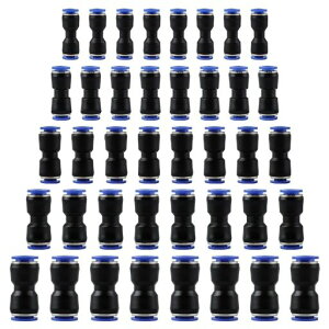 LEONTOOLエアホース用ワンタッチ管継手40個セットユニオンストレートワンタッチコネクター空気圧継手エアホースジョイントコネクタージョイントプラスチック製2ウェイ耐圧単管回り継ぎ…