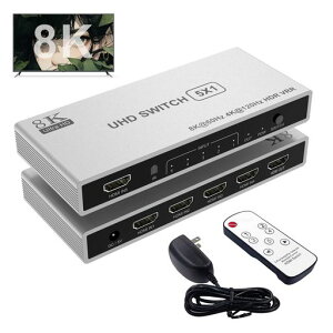 8KHDMI2.1�ؑ֊�5����1�o��8K@60Hz/4K@120HzHDMI�Z���N�^�[HDMI�ؑ֊탊���R���t��48GbpsHDMI2.1HDCP2.3�yPS3/PS4/PS5/Switch����m�F�ς݁z