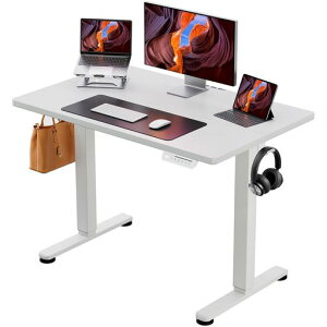 ErGear �d�� �I�t�B�X���[�N�e�[�u�� ���~���f�X�N �X�^���f�B���O�f�X�N ��100cm �ω׏d80kg 4�i�K�����������[�@�\ �㉺�������~