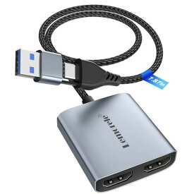 LEMORELE HDMI キャプチャーボード USB&TYPE C 2 IN 1 ビデオキャプチャ カード SWITCH対応 ゲームキャプチャー 1080P@60HZ 小型軽量 ゲーム録画/HDMIビデオ録画/ライブ配信用