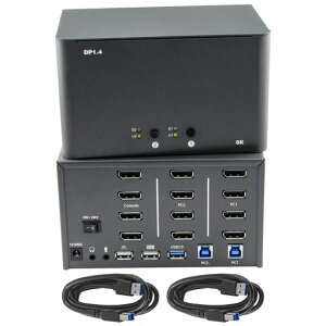 ByteccKVM�X�C�b�`���j�^�[4��A�R���s���[�^�[2��A����2�A�o��4�A8kDisplayPort�X�C�b�`�AUSB3.0�W���b�N�t���A�L�[�{�[�h�ƃ}�E�X�Z�b�g��2��̃R���s���[�^�[�ŋ��L�AWindows/Mac/Linux�Ή�