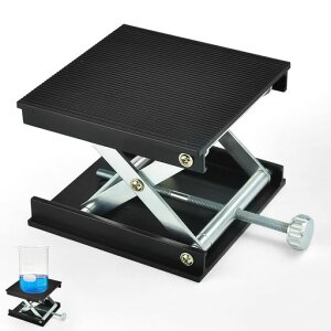 SIYINGSAERY実験台昇降台90mmx90mmラボジャッキミニ昇降台小型折りたたみアルミニウム合金実験用ジャッキ物体や実験器具等の高さ調整デスク作業台科学工作研究教育授業理化学実験用高さ範…