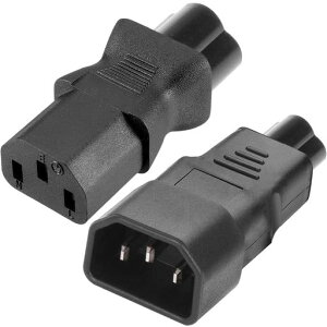 Xiatiaosann電源変換プラグミッキー型3ピン-IEC14電源プラグ、IEC320C13メス-C6オス、C5メス-C14オス、AC250V10AプラグソケットコネクターコンバーターノートパソコンUPSモニター用、2個