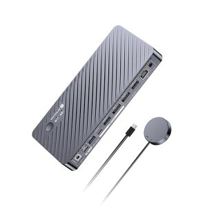 AV Access 8K KVM�X�C�b�` 2��� 2��PC�Ή� �m�[�gPC+�f�X�N�g�b�v�p USB C 100W�[�d LAN�Ή� �f���A�����j�^�[ �h�b�L���O�X�e�[�V���� 8K@60Hz / 4K@165Hz USB3.2x4 SD/�����o�� �����R���t