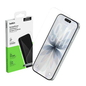 BELKINIPHONE16PRO/17�Ή�ULTRAGLASS2�ی�K���X�t�B�����������K���X�t�B����0.29MM���ǎ�t�K�C�h�t���w��E��U�h�~IPHONE16PRO�ی�t�B����OVA157FQ-REV