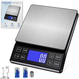 DIHAKARI��^�L�b�`���X�P�[��5kg�v�ʊ�0.1g�P��%�p�[�Z���e�[�W�@�\�N�b�L���O�X�P�[��USB�[�d��/���d�r50g�����t���f�W�^���͂��蕗�܈����d�q���z�[���h�@�\�n�J�����َq��葪�藿���p�c