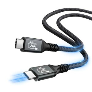 VCOM USB4 �P�[�u�� 80Gbps Thunderbolt 5 �݊� CU584M|PD 240W �[�d�Ή� Type-C|16K�f���o�͑Ή� �i�C�����ґg ���ϋv MacBook Pro/iPad Pro/Dell/Type