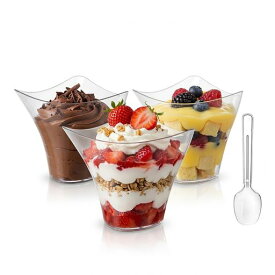 FGIUKC プリンカップ 使い捨て 50個セット100ml ポリスチレン製 プリン 容器 使い捨て ツイスト 直径7.5cm プリン容器 プリン型 DIYお菓子用 デザートお菓子 小規模な商業 家庭用 誕生日 パーテ…