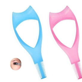 LUYINGマスカラガード(2個セット)3in1まつげカードアイラッシュコームアイラッシュアシストまつげパーマセルフキットまつ毛パーマツール長持ち省力多機能耐久性再利用可能(青い+ピンク)