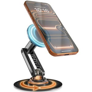 COOPER Mag360�AMagSafe�Ή��̎��C���f�X�N�p�X�}�z�X�^���h�A360°�����\�AiPhone 17 Pro Max/16/15/14/13/12�Ή��A���̑��̃X�}�[�g�t�H���p�ɋ��������O1�t�� (�i�C�g�u���b�N)