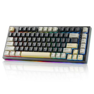 YUNZII RT80 82�L�[ ���s�b�h�g���K�[ �L�[�{�[�h �z�[���G�t�F�N�g ���C�����X ���J�j�J���L�[�{�[�h Bluetooth/2.4GHz/�L�� �Q�[�~���O ���C�X�C�b�` RGB �g���C�}�E���g �z�b�g�X���b�v �J�X�^�c