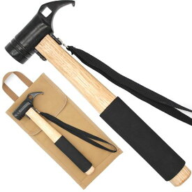 CHENGMAYペグハンマー滑り止めグリップキャンプハンマーアウトドアテント用ペグ打ち/抜く固定用安全ベルト付収納ケース付(合金鋼ヘッド)