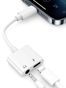 iPhone�C���z���ϊ��A�_�v�^2in1Lightningto3.5mm�w�b�h�t�H���W���b�N-�[�d���Ȃ��特�y�Đ��A16bit/48KHzHi-Fi�����AiPhone14/13/12/11/XS