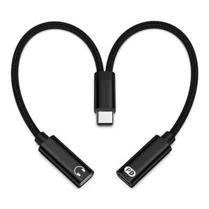 2in1TypeCtoUSB-C�I�[�f�B�I�ϊ��A�_�v�^�[�^�C�vC�C���z���ϊ����DAC����Hi-Fi����PD60W�����[�d�i�C�����ґg�����g�p�\���ʒ���/�ʘb/���y�Ή�iPhone17/16/15Pro