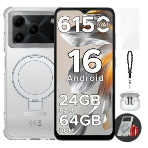 DOOGEESmart NOTE56 Andrid 16 �X�}�z SIM�t���[ AI�@�\ 6.56�C���` 90Hz��� 6150mAh ��e�ʃo�b�e���[ 24GB RAM+64GB ROM+2TB�g���� 8�R�A AI�@�\ 4G LTE WI-FI���f��