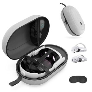 Syntech ��^�n�[�h�L�������O�P�[�X �Ή�Meta Quest 3S/Oculus Quest 3/2/Pro/Pico4 �A�N�Z�T���[ VR �w�b�h�Z�b�g�A�G���[�g�X�g���b�v�A�^�b�`�R���g���[���[�ȂǂɑΉ��A��e�ʂŎ��[�E���s�p�A�O�c