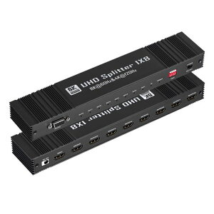J-Wonlyus 8K@60Hz HDMI ���z�� 1���� 8�o�� 4K@120Hz RS232 EDID�ݒ� HDMI2.1 HDCP2.3 HDR10+ 1x8 �X�v���b�^�[ DTS-HD/ 7.1CH/ HDTV/Blu-Ray DVD/