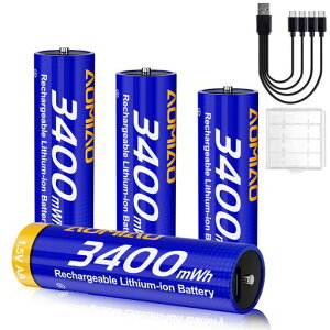 �y�V�^�z�P�O�d�r�[�d�����`�E���[�d�d�r1.5V��o��4�{�Z�b�g�P�O�[�d�r��e��3400mWh/2000mAh��2000��z�g�p�\���ی�P3�`���`�E���C�I���}���[�d�ی��H�t��TYPE-C�[�d�P�[�u���t��