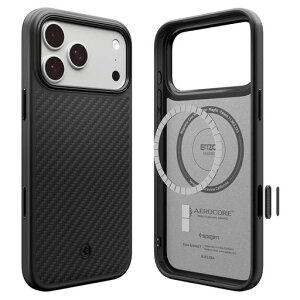 Spigen iPhone 18 Pro Max / 17 Pro Max �P�[�X �G���c�H�E�A���~�hT�E�}�O�t�B�b�g(�u���b�N�E�u���b�N)