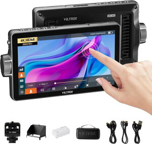 VILTROX DC-A1 7�C���` ���P�x2800nit �J���� �t�B�[���h���j�^�[ 4K60p HDMI���o�͐M�� �^�b�`�� �J���� �O�����j�^�[ 1920x1080 HD IPS�t�� 3D LUT�Ή� ��p�t�@�� �T���V�F�[�h �o�b�e���[�t��
