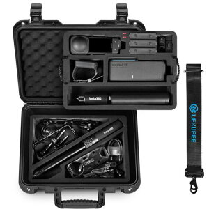 Lekufee ���s�p�h���n�[�h�P�[�X Insta360 X5�AInsta360 X4 Air�AInsta360 X4�AInsta360 X3 �A�N�V�����J�����p �o�b�e���[4�A�}�C�N�G�A�g�����X�~�b�^�[�A���̑��A�N�Z�T���[�t�� (�P�[�X�̂�)