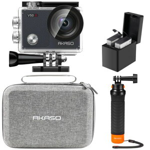 AKASO �A�N�V�����J���� V50X,4K30fps 20MP �V��6����Ԃ�␳ WiFi�Ή� ���^�A�N�V�����J��,40M�h�� �^�b�`�X�N���[���� �L�x�ȃA�N�Z�T���[ �t���[�e�B���O�n���h�O���b�v�t��