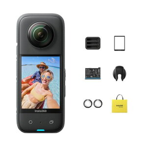 Insta360 X3 |360�x�S�i�J���� �V�^1/2�C���`48MP�Z���T�[ IPX8�h�� 5.7K360�x���� 72MP360�x�ʐ^ ��u���␳ �A�N�e�B�uHDR 4K��l�̎��_ 60fps���B�� 360�x�����ێ� AI�ҏW ��������2.0 ������