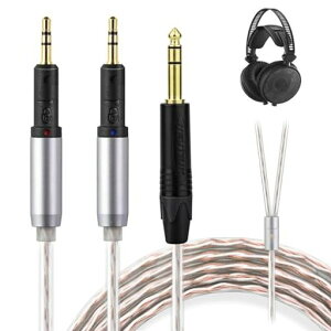 okcsc JBX �w�b�h�z���P�[�u�� R70X ���P�[�u�� �C���z���E�w�b�h�z���p Audio-Technica�p ATH-R70X/R70xa�ɓK�� OFC 4�c ���b�N�@�\�t�� ����1.5m 6.35mm