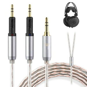 okcsc JBX �w�b�h�z���P�[�u�� R70X ���P�[�u�� �C���z���E�w�b�h�z���p Audio-Technica�p ATH-R70X/R70xa�ɓK�� OFC 4�c ���b�N�@�\�t�� ����1.5m 3.5mm
