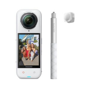 Insta360 X5 �v���~�A���L�b�g �z���C�g - �h��8K 360�x�S�i�J�����A�����Ï����\�A�����Ȃ����B��_���ʁA���Ō����\�ȃ����Y�A3���ԃo�b�e���[�A�E�B���h�K�[�h�����A��u���␳�A�g�c