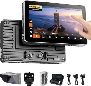 VILTROX DC-X3 2000Nits �J���� �t�B�[���h���j�^�[ 6�C���` �^�b�`�� 4K HDMI 3G-SDI �o���� �J�������j�^�[ �t�� HD 1920x1080 3D LUT RGB�g�` �T���V�F�[�h�t�[�h�ƃo�b�e���[ �t��