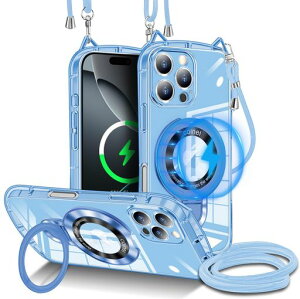 �Ή� iPhone 16 Pro �P�[�X �L�� MagSafe�Ή� �N���A ���ϖh�~ �X�g���b�v�� ���^