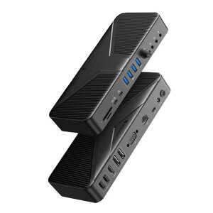 Yottamaster USB C �h�b�L���O�X�e�[�V���� 20 in 1 Type C Dock 4��ʏo�� 4K HDMI/DP/VGA�o�� 10Gbps USB3.2 GEN2 PD60W&18W�[�d�|�[�g/RJ45/3.5mm
