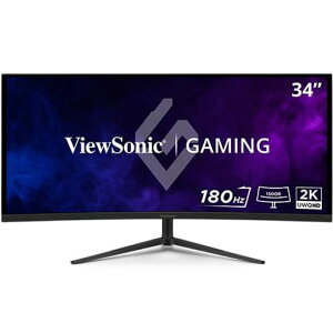 ViewSonic �r���[�\�j�b�N�W���p�� 34�^ �Ȗʌ^�E���g�����C�h �Q�[�~���O���j�^�[ VX3418C-2K(180Hz/1ms/UWQHD 3440x1440/21:9/VA/HDMIx2,DPx2/�t���b�J�[�t���[/�u���[���C�g�y��/3�N�ۏ�)