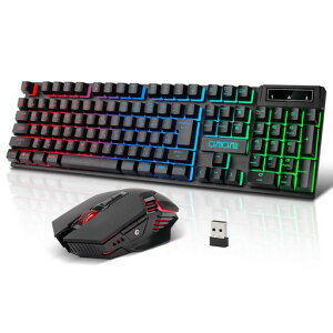 ���C�����X�Q�[�~���O�L�[�{�[�h�}�E�X�Z�b�g 108�L�[LED�o�b�N���C�gRGB�L�[�{�[ 2.4GHz ���� �[�d�� ���{��z�� 19�L�[�h�Փ� 4�i�KDPI�}�E�X ps5 ps4 PC/Windows/Mac�Ή� ���{��������t��