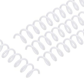 PATIKIL 100パック プラスチック 螺旋 バインディング コイル 11mm (7/16”) 用紙 60枚 対応 螺旋 バインダー リング 3:1 ピッチ 事務所 教室 用 ホワイト