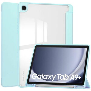 Galaxy Tab A9+ 11�C���` �P�[�X �w�ʓ��� �N���A S Pen ���[ �[�d�Ή� �I�[�g�X���[�v 3�܂�X�^���h Android �^�u���b�g �M�����N�V�[ Tab A9 Plus �J�o�[ ���� �ϏՌ� �y�� (���u���[)