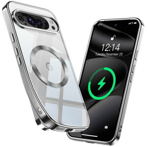 �y��������ECD�����O�EMagsafe�Ή��zNIANGUO Google Pixel 10/10 Pro �p �P�[�X �X�g���b�v�z�[���t��(�V���o�[)