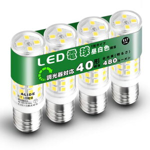 E17���� 40W�`���� ������Ή� T�`�^�C�v LED�d�� 4W 480lm E17 LED ���� �����F 5000K